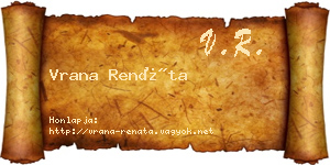 Vrana Renáta névjegykártya